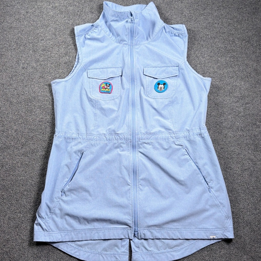Duluth Sol Survivor Vest Womens XL Blue Mickey Mouse Patch Zip Up Utility